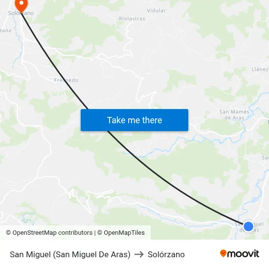 San Miguel (San Miguel De Aras) to Solórzano map