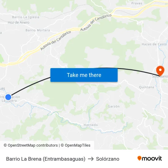 Barrio La Brena (Entrambasaguas) to Solórzano map