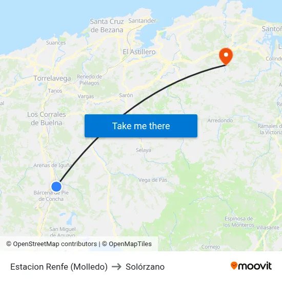 Estacion Renfe (Molledo) to Solórzano map