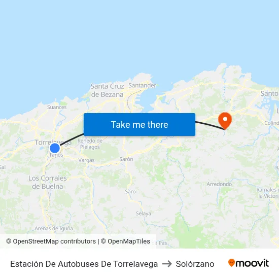 Estación De Autobuses De Torrelavega to Solórzano map