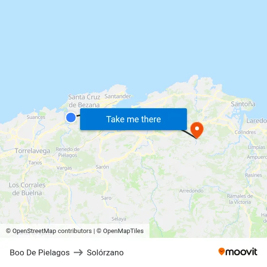Boo De Pielagos to Solórzano map