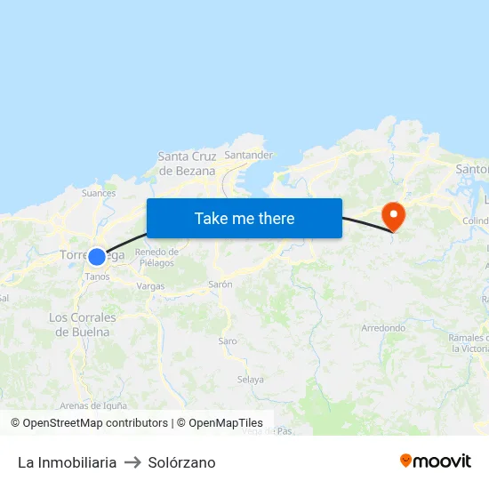 La Inmobiliaria to Solórzano map