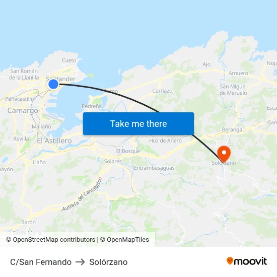C/San Fernando to Solórzano map