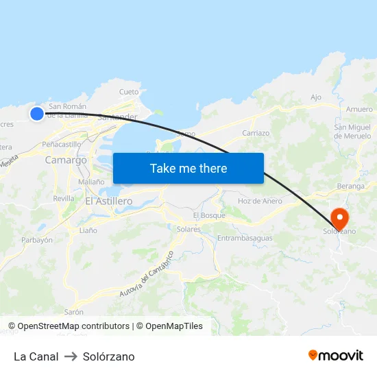 La Canal to Solórzano map