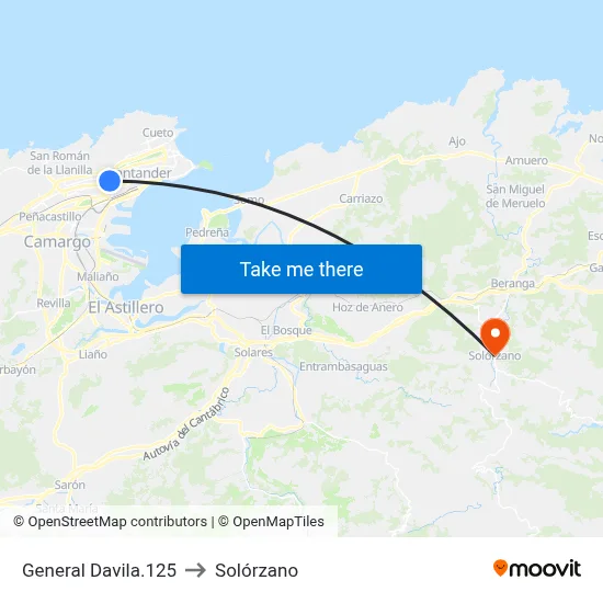 General Davila.125 to Solórzano map