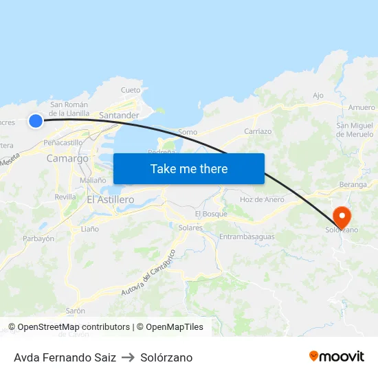 Avda Fernando Saiz to Solórzano map