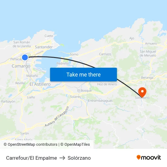 Carrefour/El Empalme to Solórzano map