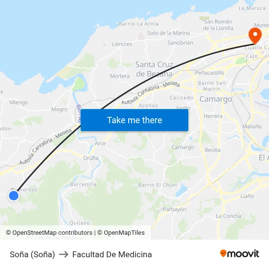 Soña (Soña) to Facultad De Medicina map