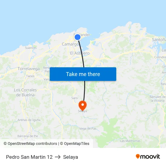 Pedro San Martin 12 to Selaya map