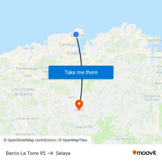 Barrio La Torre 95 to Selaya map