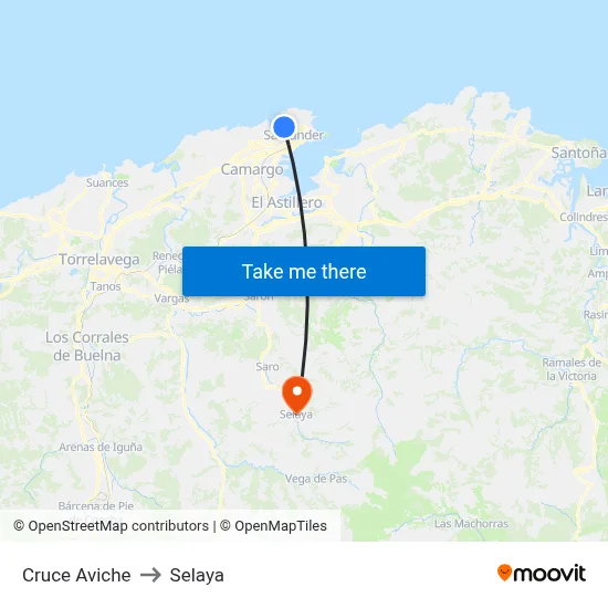 Cruce Aviche to Selaya map