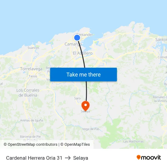 Cardenal Herrera Oria 31 to Selaya map