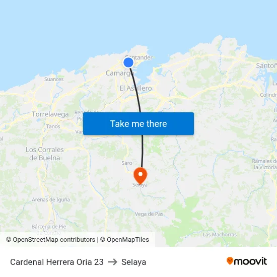 Cardenal Herrera Oria 23 to Selaya map