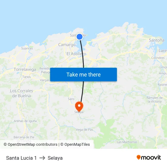 Santa Lucia 1 to Selaya map