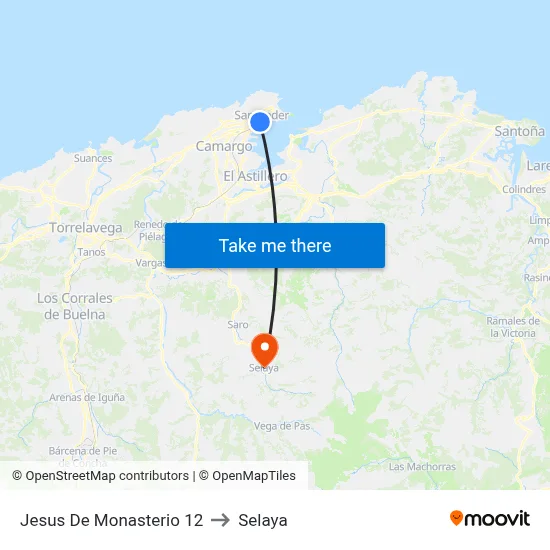 Jesus De Monasterio 12 to Selaya map