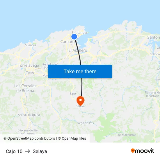 Cajo 10 to Selaya map