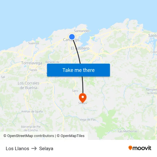 Los Llanos to Selaya map