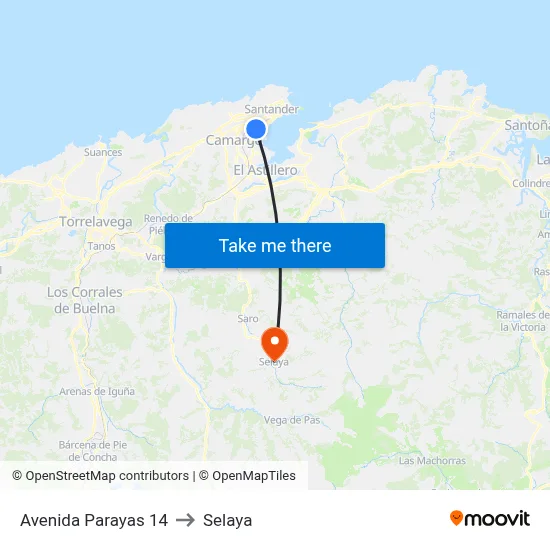 Avenida Parayas 14 to Selaya map