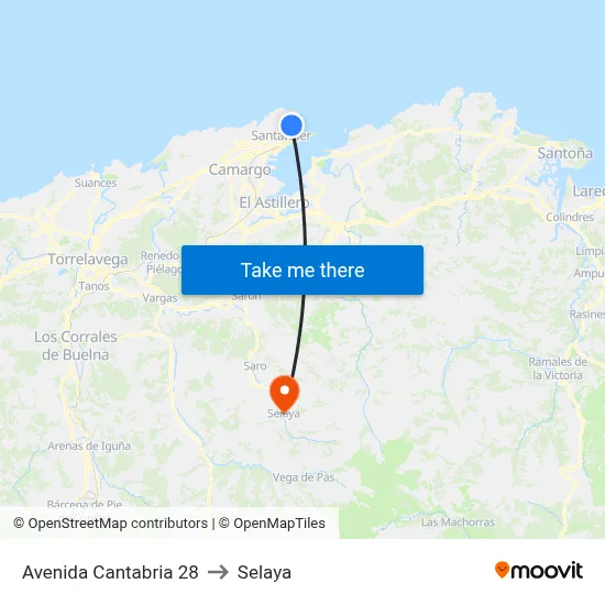 Avenida Cantabria 28 to Selaya map