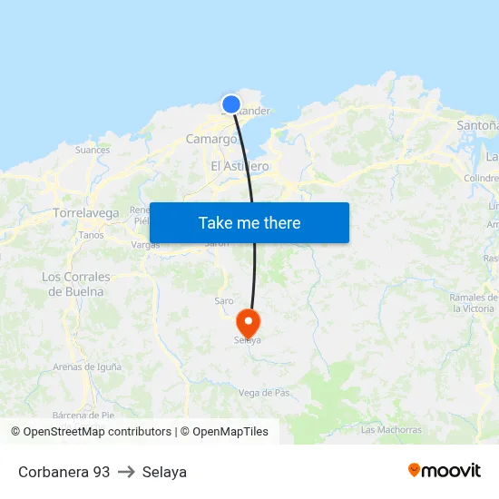 Corbanera 93 to Selaya map