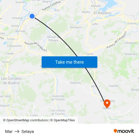 Mar to Selaya map