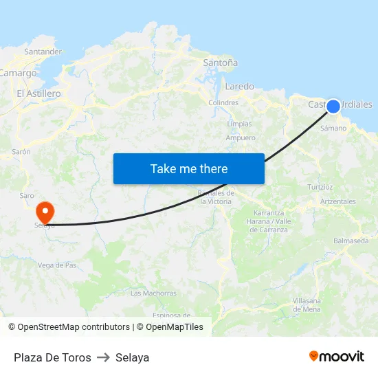 Plaza De Toros to Selaya map