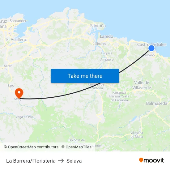 La Barrera/Floristeria to Selaya map