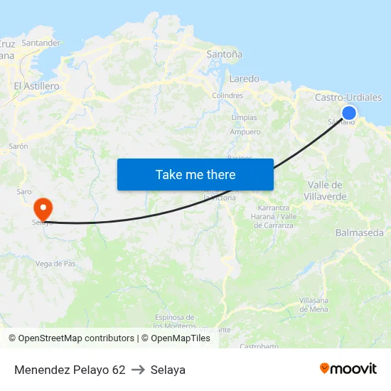 Menendez Pelayo 62 to Selaya map