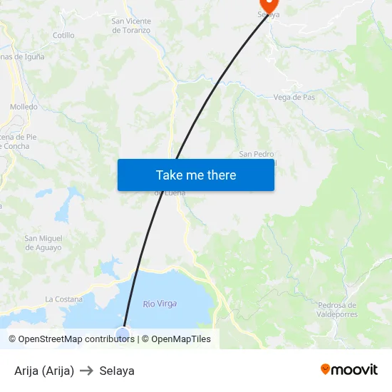 Arija (Arija) to Selaya map