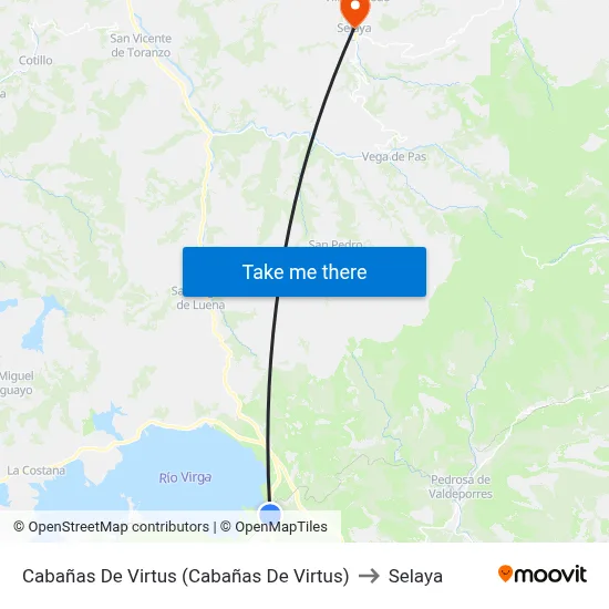 Cabañas De Virtus (Cabañas De Virtus) to Selaya map