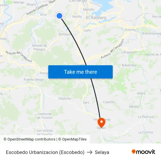 Escobedo Urbanizacion (Escobedo) to Selaya map