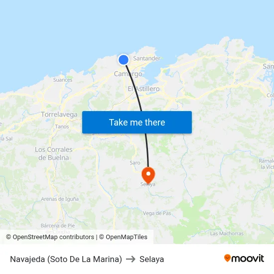 Navajeda (Soto De La Marina) to Selaya map