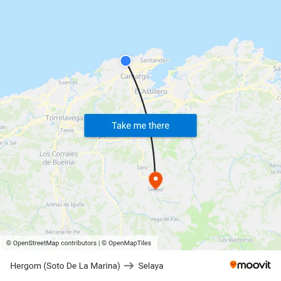 Hergom (Soto De La Marina) to Selaya map