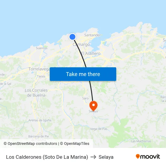 Los Calderones (Soto De La Marina) to Selaya map