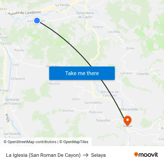 La Iglesia (San Roman De Cayon) to Selaya map
