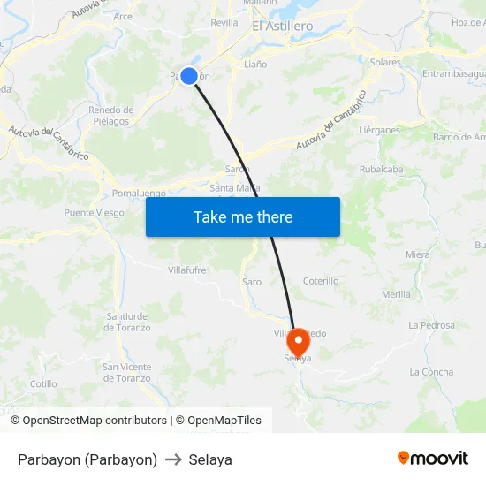 Parbayon (Parbayon) to Selaya map
