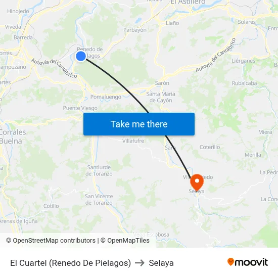 El Cuartel (Renedo De Pielagos) to Selaya map