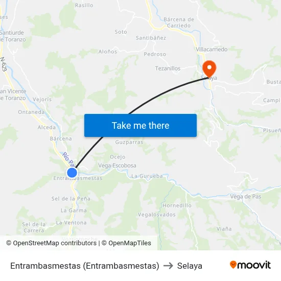 Entrambasmestas (Entrambasmestas) to Selaya map