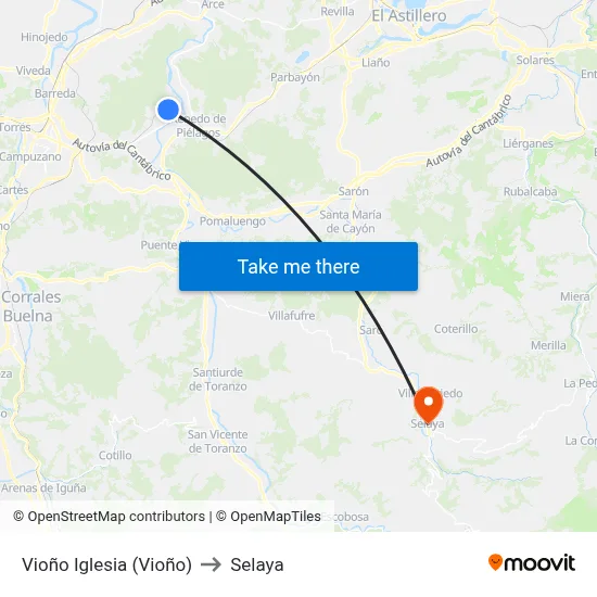 Vioño Iglesia (Vioño) to Selaya map