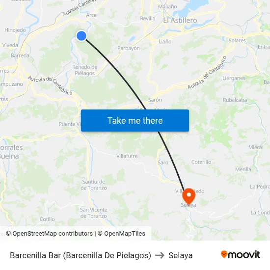 Barcenilla Bar (Barcenilla De Pielagos) to Selaya map