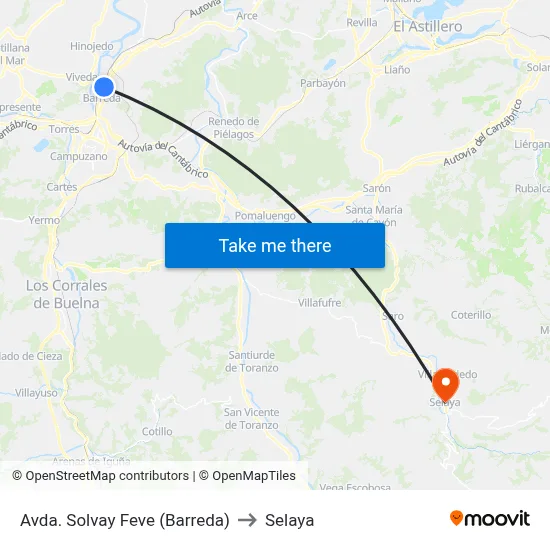 Avda. Solvay Feve (Barreda) to Selaya map
