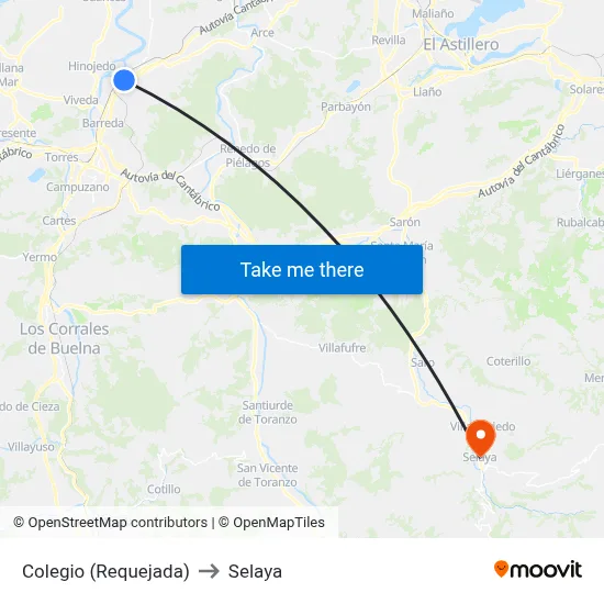 Colegio (Requejada) to Selaya map