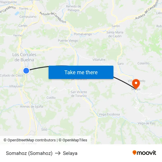 Somahoz (Somahoz) to Selaya map