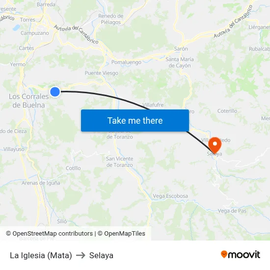 La Iglesia (Mata) to Selaya map