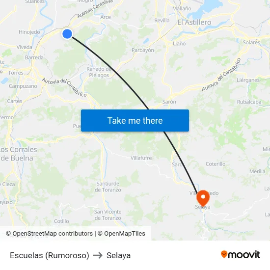Escuelas (Rumoroso) to Selaya map