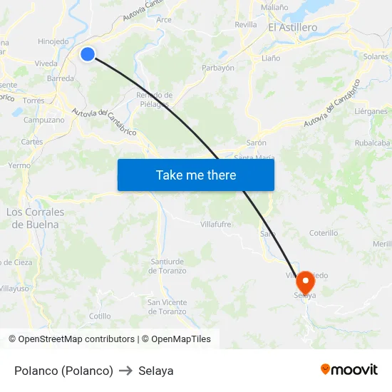 Polanco (Polanco) to Selaya map