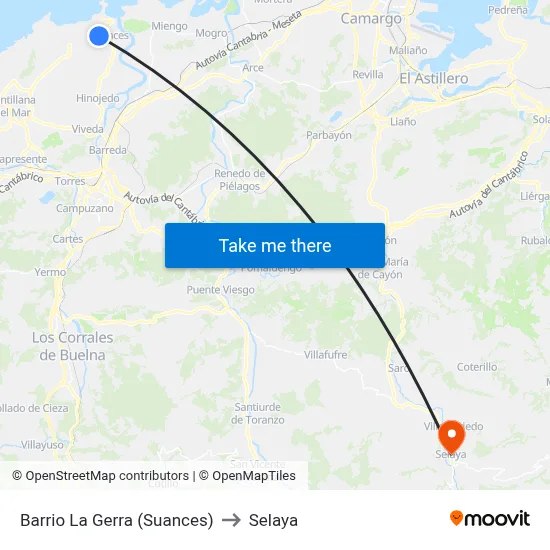 Barrio La Gerra (Suances) to Selaya map
