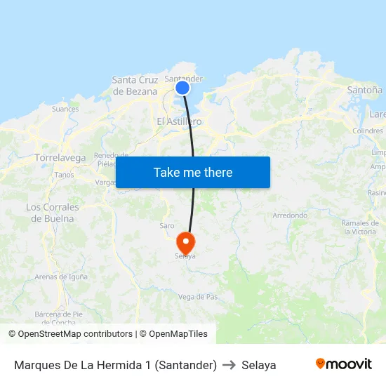 Marques De La Hermida 1 (Santander) to Selaya map