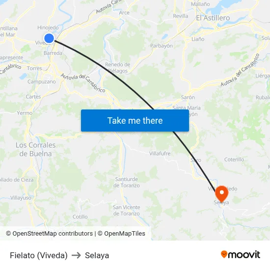 Fielato (Viveda) to Selaya map