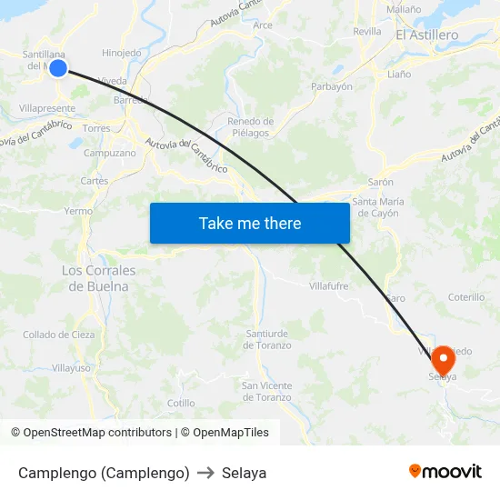 Camplengo (Camplengo) to Selaya map